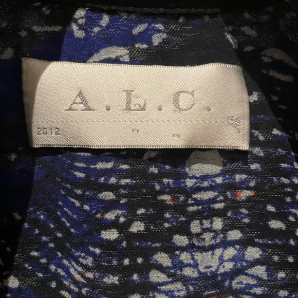 Blue and black button down blouse by alc - Picture 4 of 4